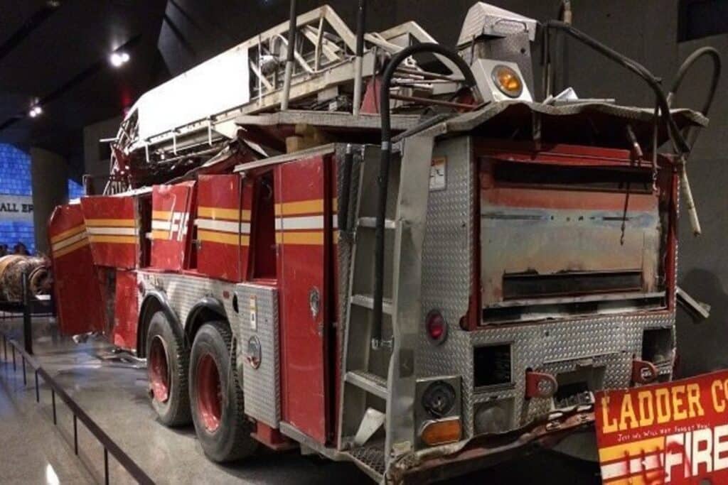 camion des pompiers du 11 septembre 2001 au musée du 11 septembre 