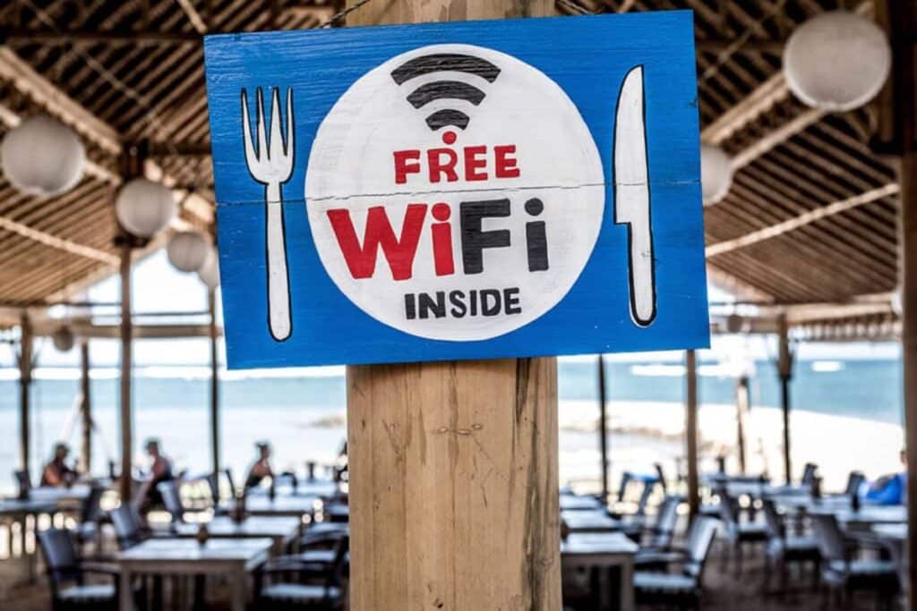 wifi gratuit dans un restaurant